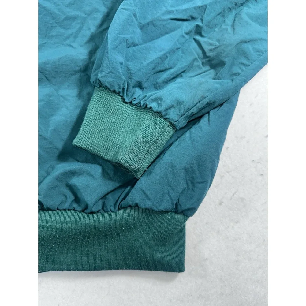 Vintage Izod Windbreaker Mens Small Teal V-Neck Pullover Golf Jacket Retro 90s